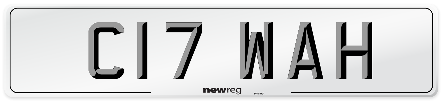 C17 WAH Number Plate from New Reg